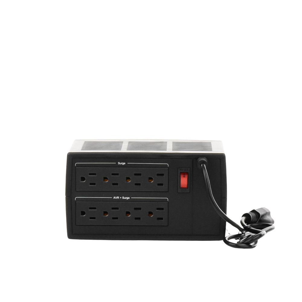 Regulador De Voltaje de 1500VA/750W, Entrada NEMA 5-15P, Con 8 Salidas NEMA 5-15R y Supresión de Picos a 245 Joules - Imagen 8