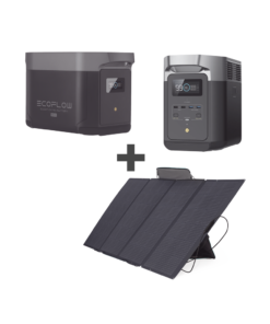 Kit de Estación de Energía Portátil 2048Wh + Batería Externa 2048Wh + Panel Solar Flexible 400W (4096Wh Totales)