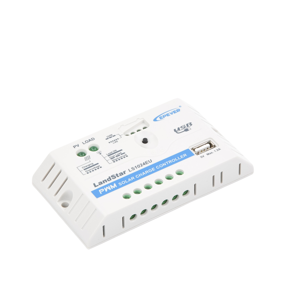 Controlador Solar PWM / 10A / 12/24V / Puerto USB / Indicadores LED / Tierra Positivo Común - Imagen 2