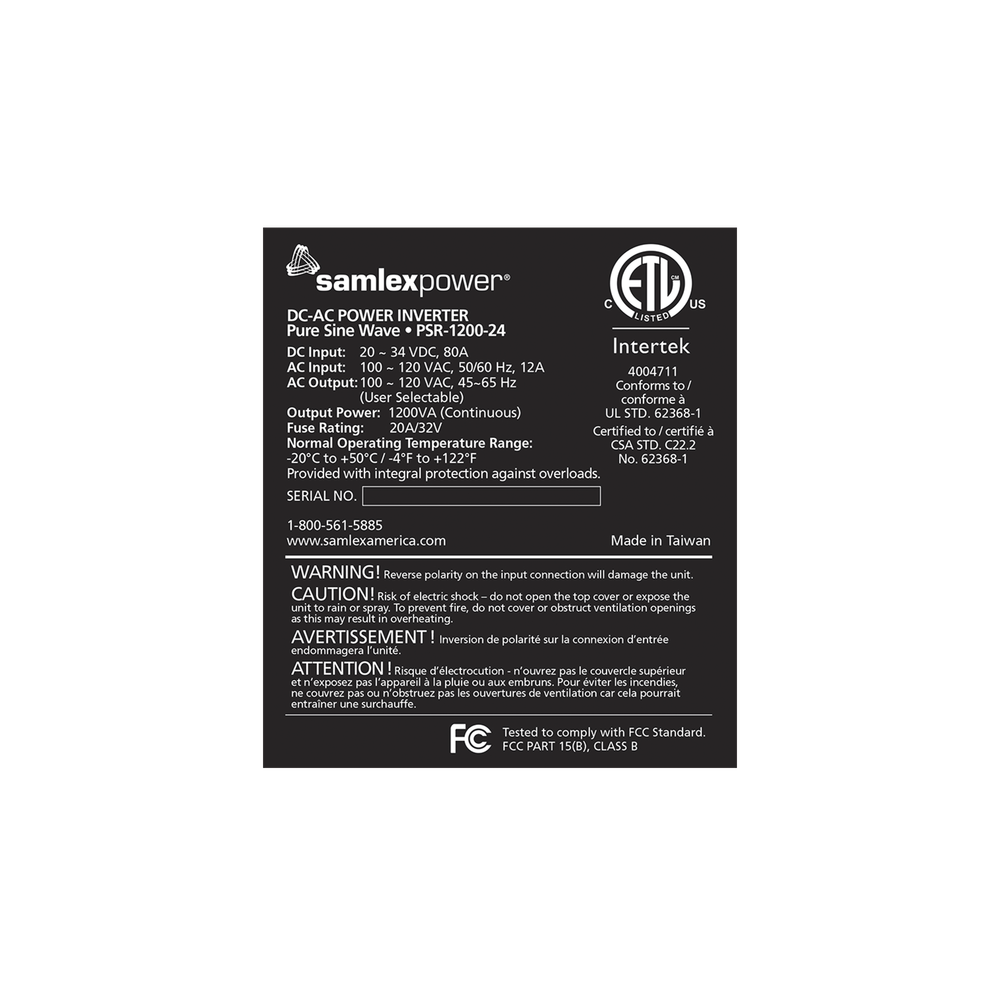 Inversor de corriente Onda Pura Montaje en rack 1U 1200W, 24 Vcc- 120 VCA, 50/60 Hz - Imagen 4