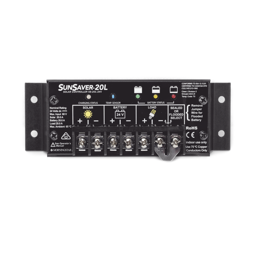 Controlador de Carga Solar SunSaver PWM 20 A / 12 VCC / Encapsulado Epóxico / Clase 1 Div 2 / Compensación de Temperatura - Imagen 2