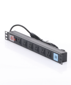 Tomacorriente Horizontal (PDU) de 6 contactos (NEMA 5-15R) + 2 USB para instalación en Rack de 19", 1UR, 125 Vca/ 15 A (THE0040091001001) - Imagen 3