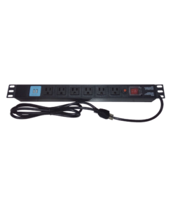 Tomacorriente Horizontal (PDU) de 6 contactos (NEMA 5-15R) + 2 USB para instalación en Rack de 19", 1UR, 125 Vca/ 15 A (THE0040091001001)