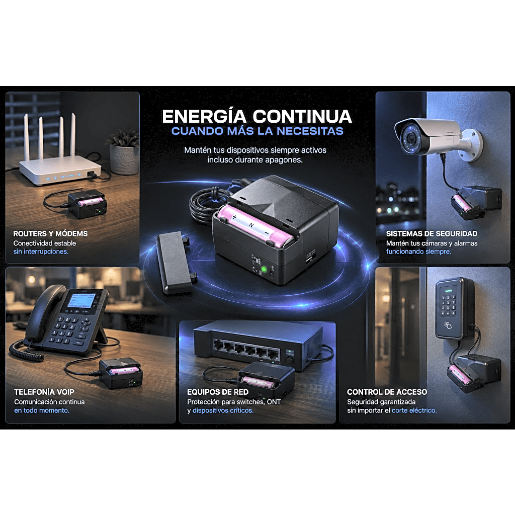 UPS de CD 25 W / Entrada 120 Vca / Salida 12 Vcd / Clavija NEMA 5-15P de entrada / Batería de Litio - Imagen 5