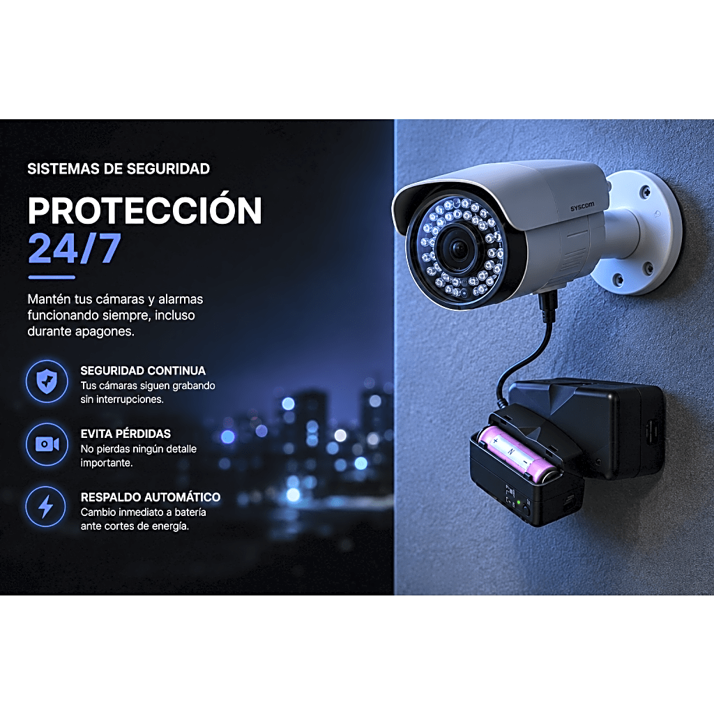 UPS de CD 25 W / Entrada 120 Vca / Salida 12 Vcd / Clavija NEMA 5-15P de entrada / Batería de Litio - Imagen 2