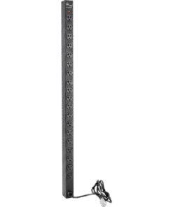 PDU Vertical para Rack con 18 Tomas NEMA, 15A, 1.22 m de Altura, Acero Color Negro