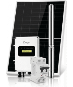 Kit de Bombeo Solar 800W (1 HP) / Bomba Sumergible con Controlador Integrado 60-220V CD / 2 Módulos Solares 540W / Interruptor Termomagnético 2P 20A 800V CC / Protector de Descargas Atmosféricas / Gabinete IP66