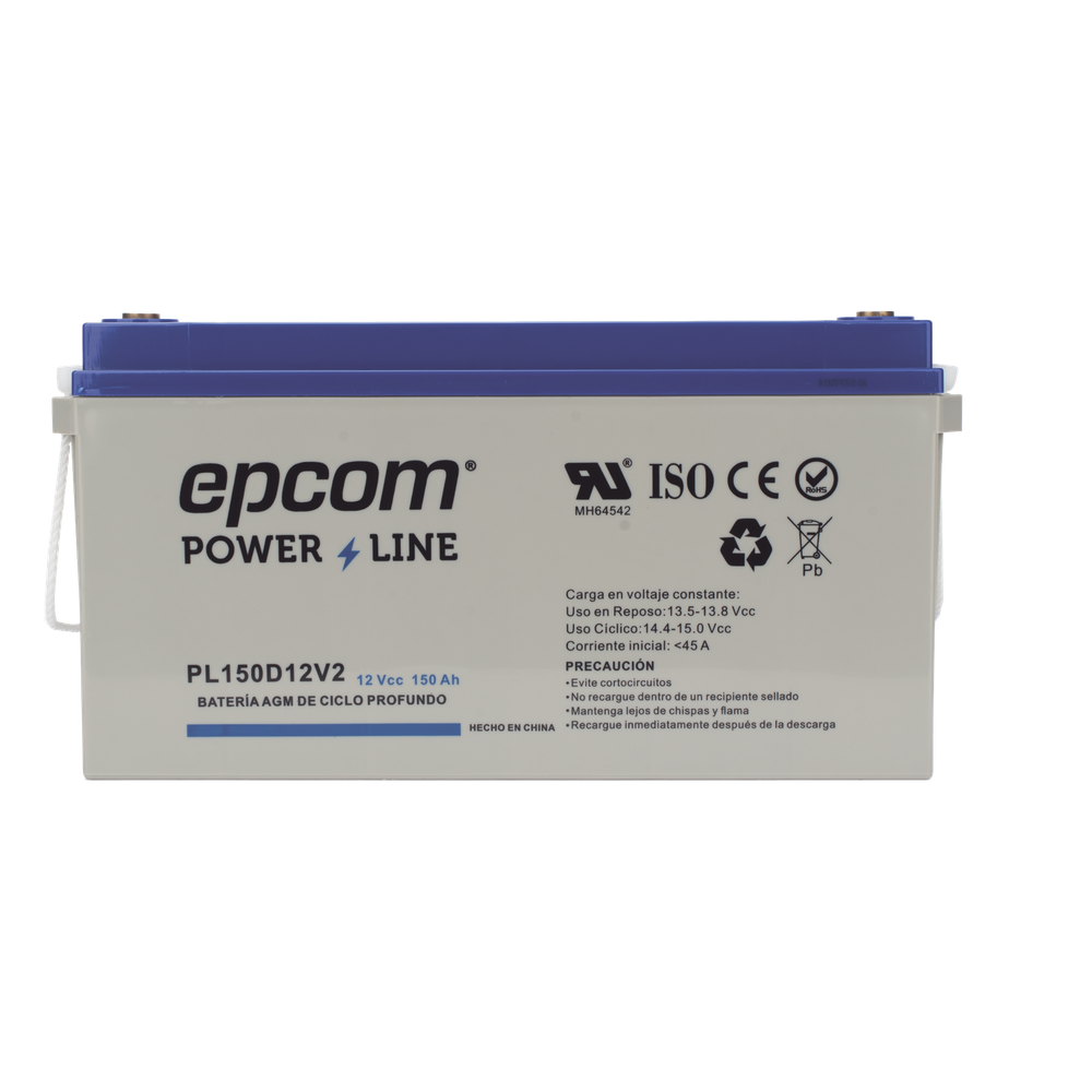 Batería de respaldo 12 V 150 Ah AGM | Certificada UL94-HB Retardo a la flama básica | Ciclo profundo | Para uso en aplicaciones fotovoltaicas y de emergencia | Terminales T5 - Imagen 2